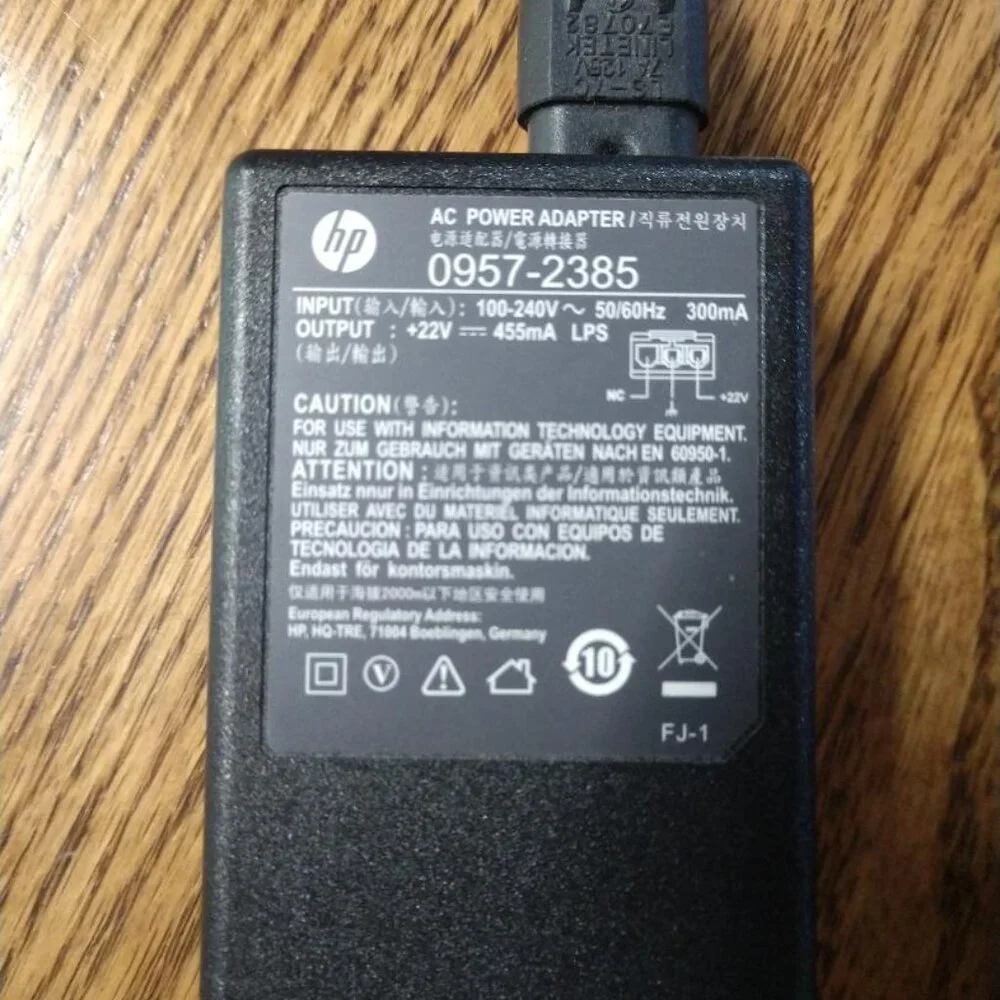 HP 0957-2385 Power Adapter 1010 1510 1512 2540 2541 2542 2544 2544 2545 2548 262